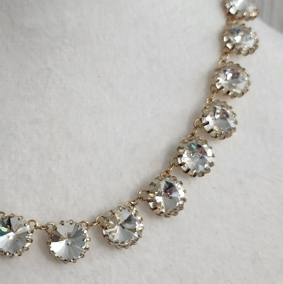 Dazzling Goldtone Crystal Necklace - Picture 2 of 2